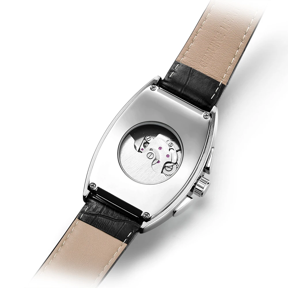 

Business Men Watch Men Waterproof Leather Rectangle Automatic mechanical watch Male Clock Relogio Masculino 2018 SEWOR Brand