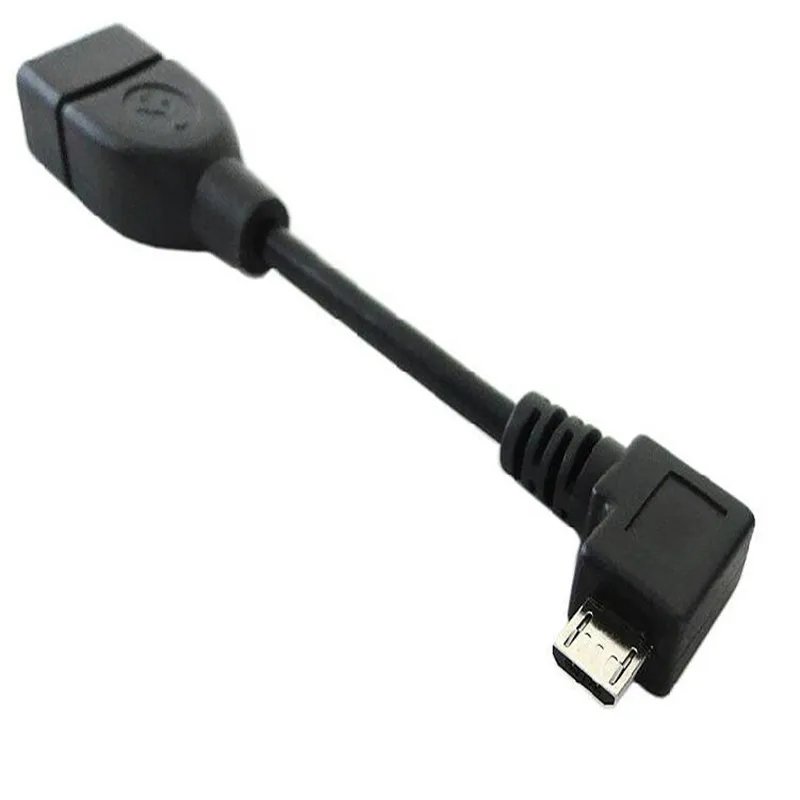 1 шт. высококачественный черный правый угол микро USB OTG кабель для планшетного ПК