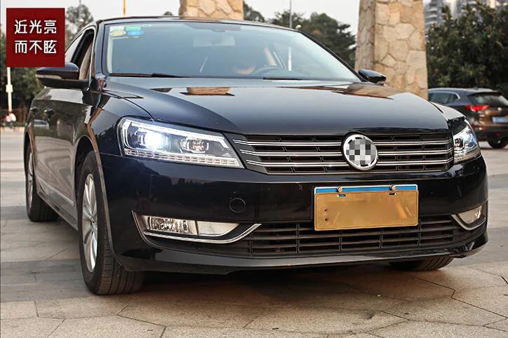 2 шт., динамическая видеокарта, Стайлинг для Passat B7, фары 2011, 2012-, Америка, Passat CC, светодиодный фонарь, DRL, биксеноновые линзы