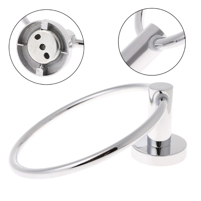 

High Quality Stainless Steel Towel Ring Holder Hanger Chrome Wall Mounted Bathroom Home Hotel JUN21-B