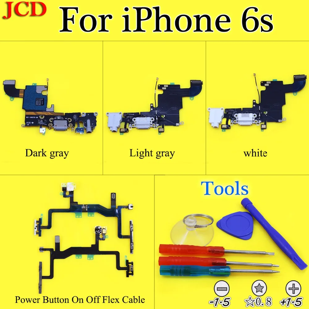 JCD Новый гибкий кабель для зарядки iPhone 6S USB порт док разъем с микрофоном кнопкой