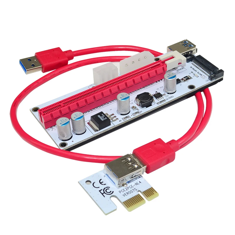 Райзер Angitu PCIE Express 1x to16x VER 008C PCI-E 16X, USB 3,0, 60 см, 2 шт./лот