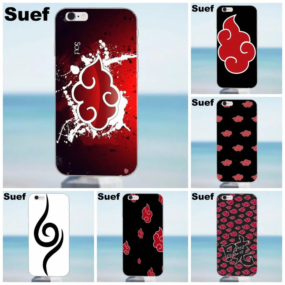 Наруто Логотип Akatsuki мягкий чехол для iPhone 4 4S 5 5S 5C SE 6 6S 7 8 Plus X Samsung Galaxy A3 A5 J1 J3 J5 J7 2016 2017