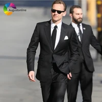 black business men suits slim fit wedding groom tuxedos 2 pieces jacketpants bridegroom sets prom wear blazer