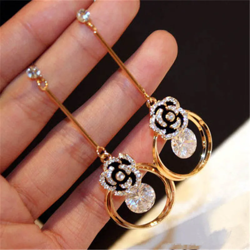 CX-Shirling качественные циркониевые серьги Элегантные Очаровательные с цветком