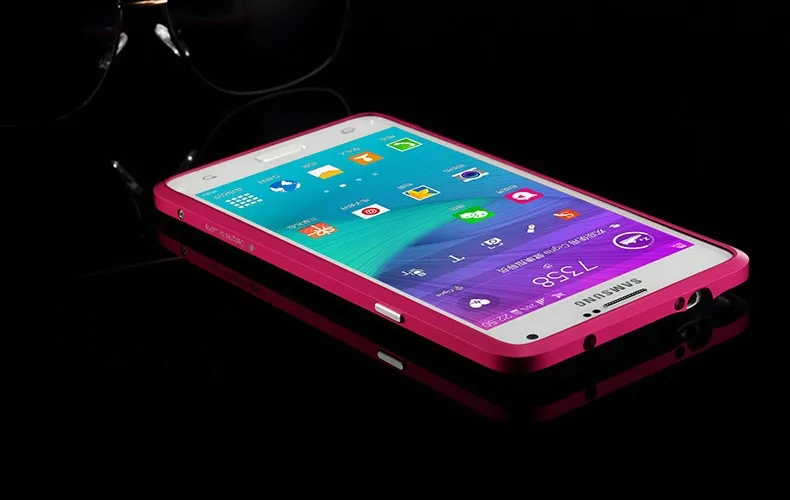 Luphie роскошный ультра тонкий алюминиевый бампер чехол для samsung Galaxy Note 4 N910F N9100 чехол+ 2 пленки(1 передняя+ 1 задняя
