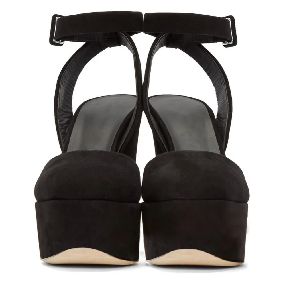 Женские замшевые сандалии Arden Furtado черные туфли на высоком каблуке 12 см с закрытым