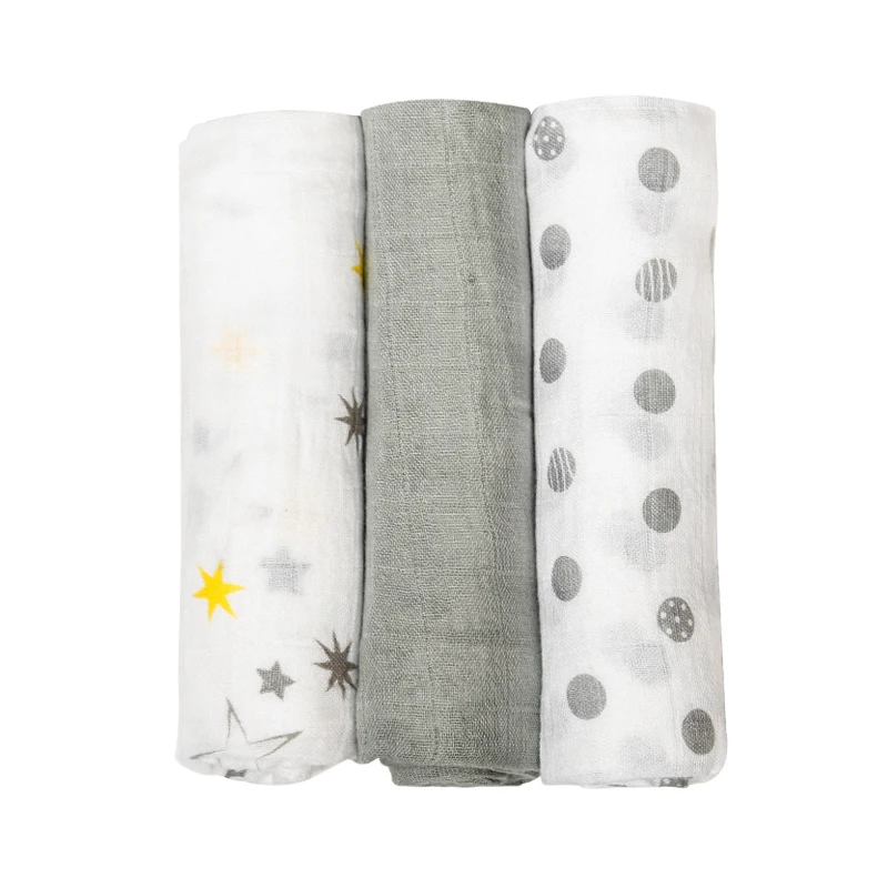 Муслиновые пеленки хлопковые для младенцев одеяла новорожденных Двухслойное