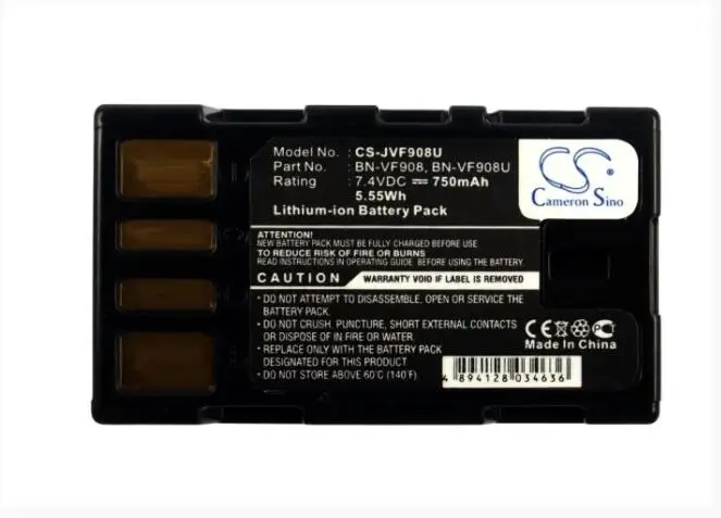 

Cameron Sino 750mAh battery for JVC GZ-X900 GZ-X900EK GZ-X900U BN-VF908 BN-VF908U BN-VF908US Camera Battery