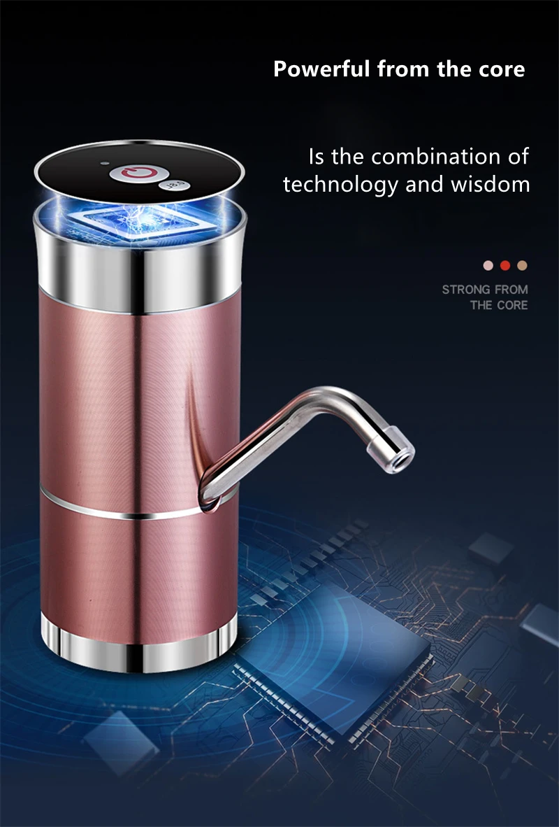 Kbxstart двухмоторный электрический насос-диспенсер для воды USB зарядка с сенсорным экраном 0.8L фиксированное количество воды для 5L 10L 15L бутылки для напитков