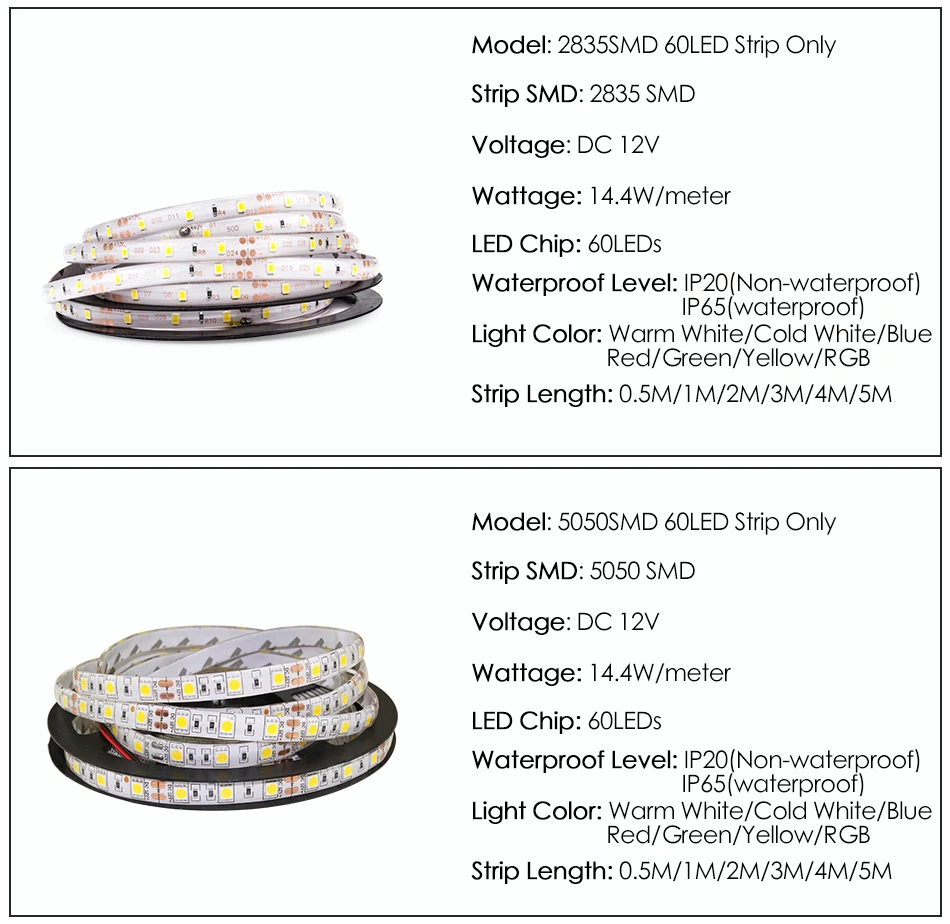 Светодиодный светильник DC 12 В Гибкая Диодная лента SMD2835 5050 RGB 24Key 44Key полный комплект питания водонепроницаемый 1 м 2 м 3M 4M 5 м светильник ing