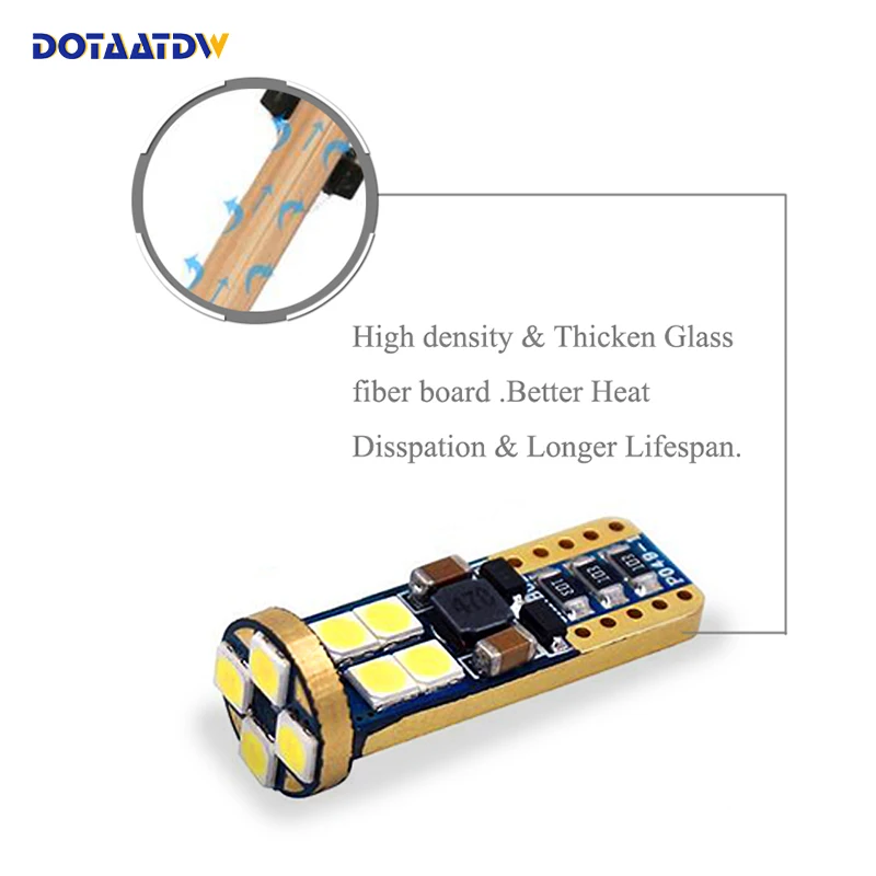 2x Высокая мощность 3030 CREE чип T10 W5W CANBUS без ошибок Автомобильный светодиодный DRL