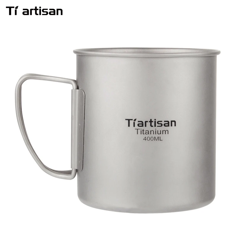 Tiartisan титановая чашка 400 мл для кемпинга путешествий посуда напитков складная