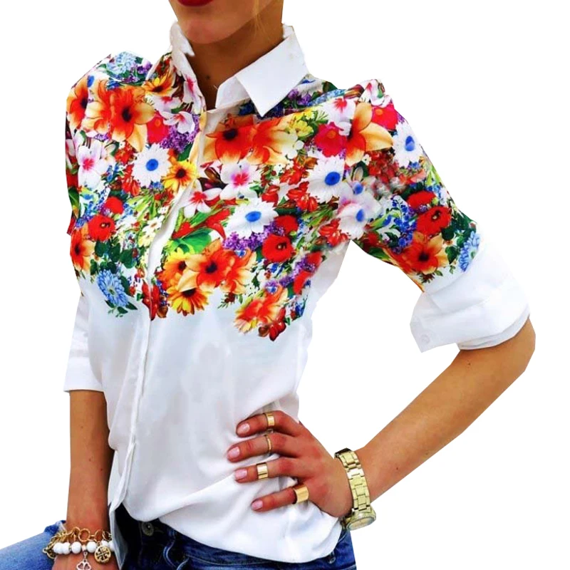 Блузка женская с цветочным принтом/бабочкой весна лето|butterfly print blouse|elegant white