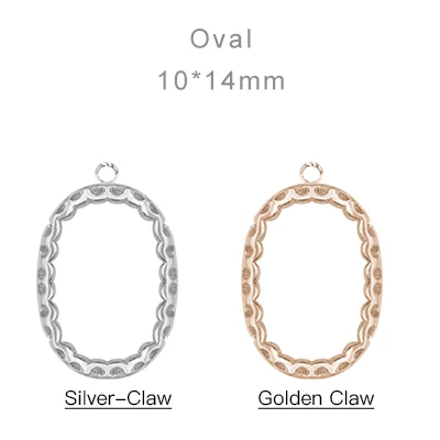 Oval Pendant 10X14mm Швейные аксессуары гнездо Золотой Коготь пришивные стразы изделия для рукоделия и стеклянного камня шитье серебряный коготь шитье Кристалл ювелирный элемент - Цвет: Oval Pendant 10X14mm