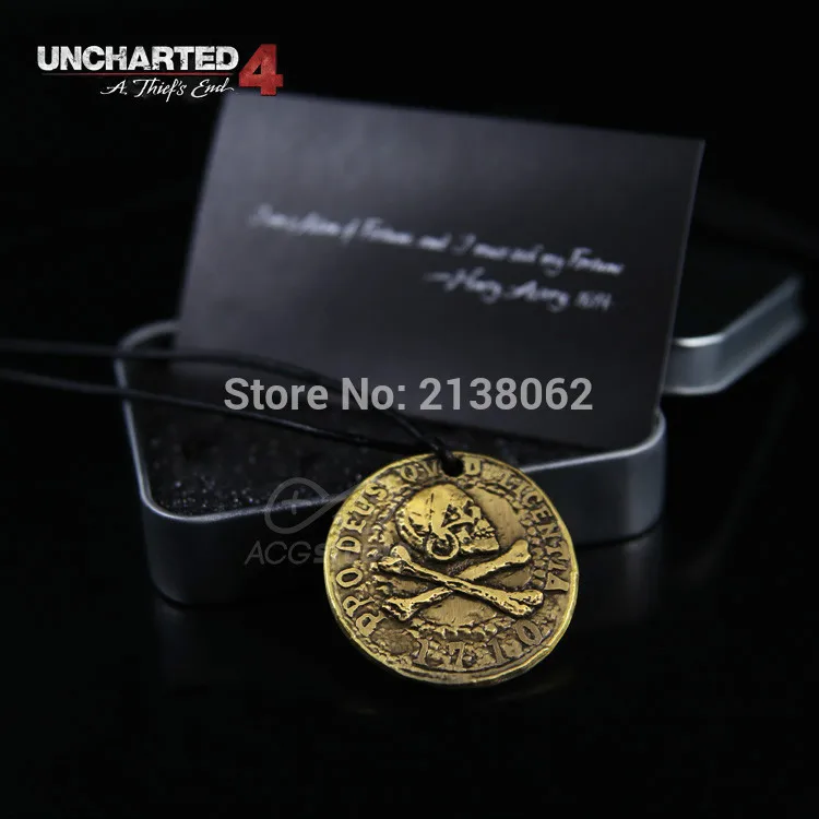 PS4 Uncharted 4 вор конец пиратский ожерелье из золотых монет Дрейк последнего приключения
