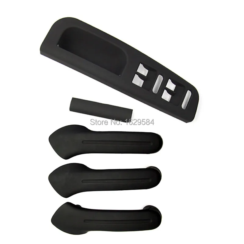 

Set Black Interior Door Grab Handle Cover Switch Bezel Fit For VW Jetta Golf Bora MK4 4-Door