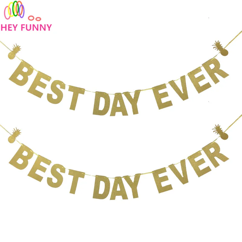 Веселые баннеры с надписью BEST DAY EVER блестящие бумажные для праздников и вечеринок