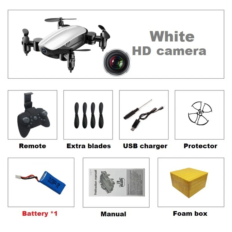 White 0.3MP 1B F Teeggi T10 мини-Дрон с/без камеры HD складной Радиоуправляемый квадрокоптер высота удержания вертолет WiFi FPV Микро Карманный селфи Дрон - Цвет: White 0.3MP 1B F