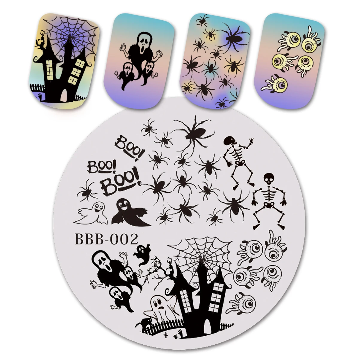 684467770302 BeautyBigBang 6*12 см штамповки ногтей пластины Хэллоуин тема ободок с хэллоуинской тематикой шаблоны для ногтей трафарет маникюр Дизайн ногтей XL-027 - Цвет: 684467770302