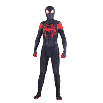 Взрослый Дети 3D печатных Человек паук: в паук стих Miles Morales Косплей костюмы зентай