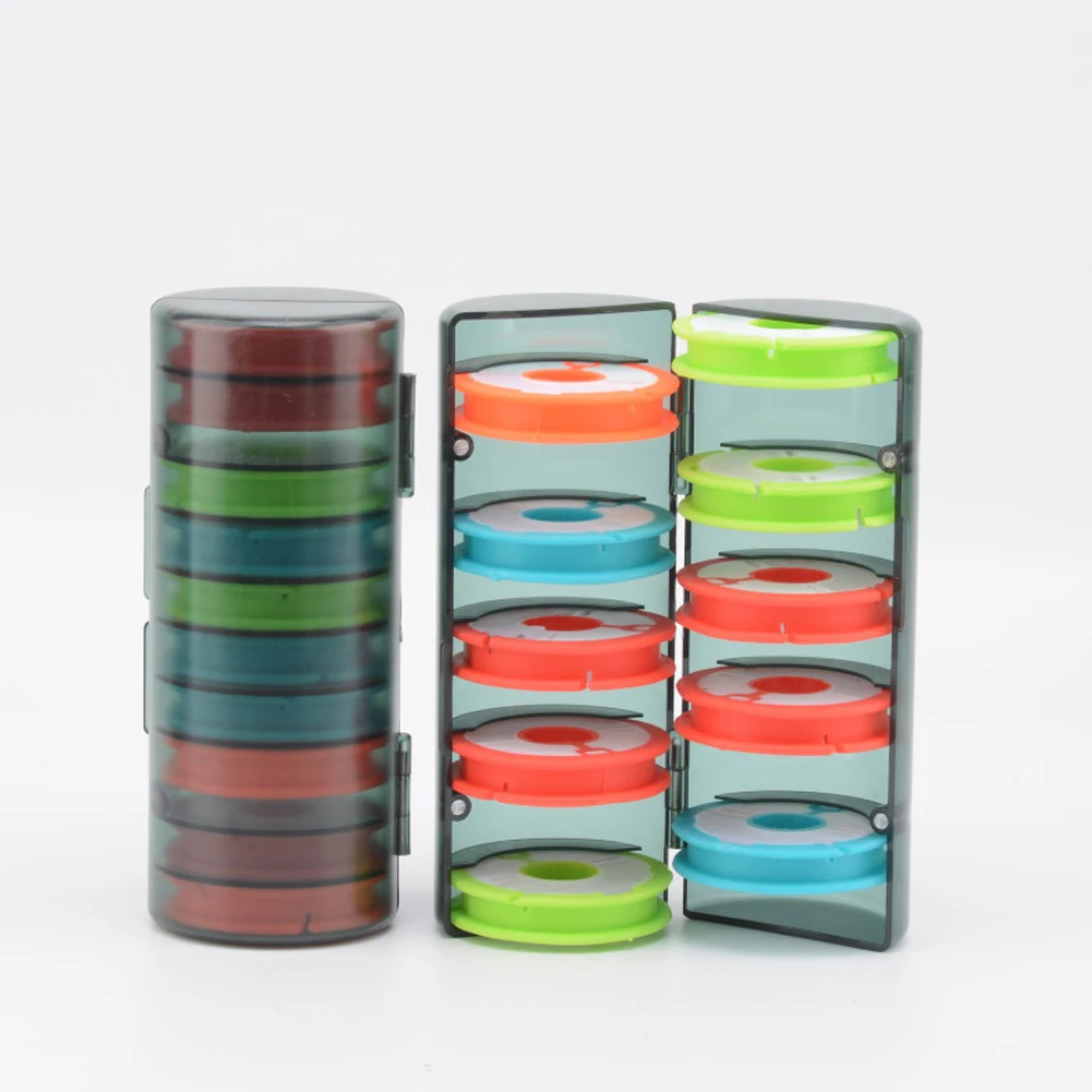 Вращающийся катушка Красочные Рыбалка линии Box силиконовые портативный случае