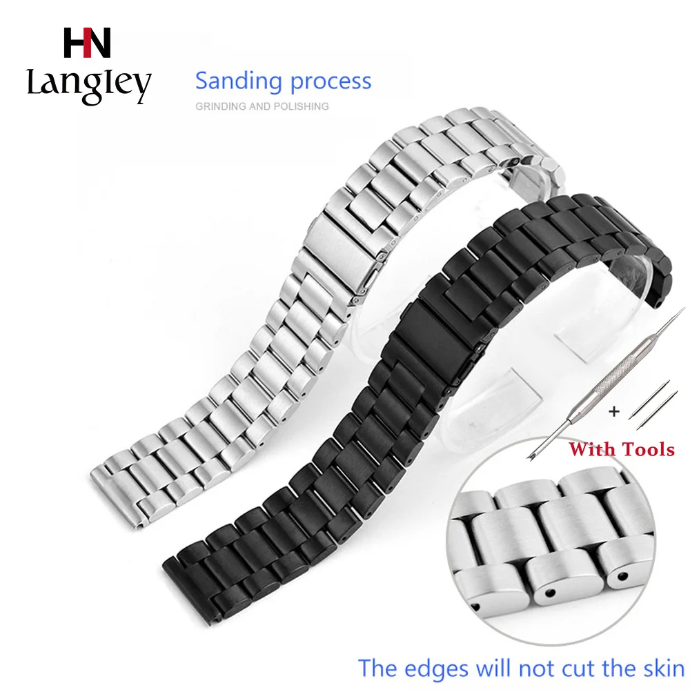 

Stainless Steel Watchband For Women Men Wristwatch Watches Accessories Waterproof High Quality Steel Material Made Wholesale