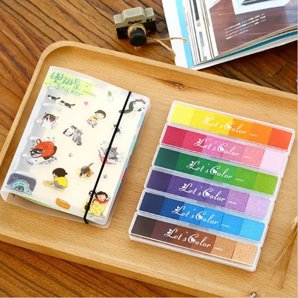 1 шт. новые нетоксичные градиентные цветные штемпельные подушечки DIY Art чернильная подушечка печать на масляной основе Пальчиковый принт хороший подарок для штамп для детей