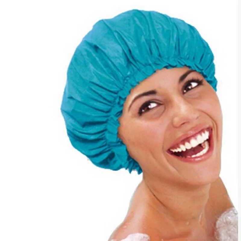 Водонепроницаемая шапка для душа женщин виниловая очень большая дышащая