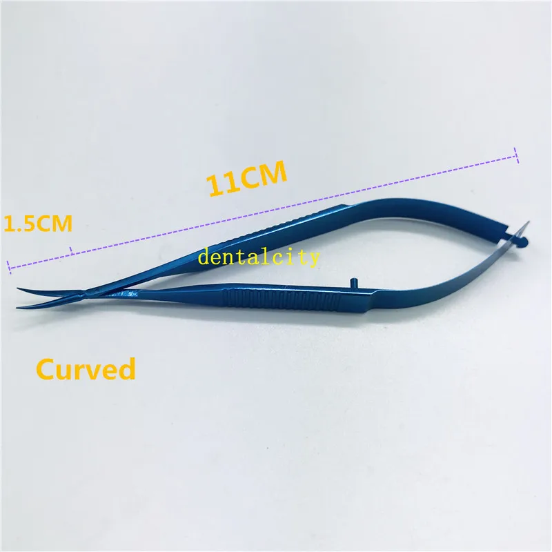 Titanium Curved Титановый сплав/нержавеющая сталь офтальмологическая микрохирургическая 12,5 см капсульные мембранные ножницы Микро ножницы - Цвет: Titanium Curved