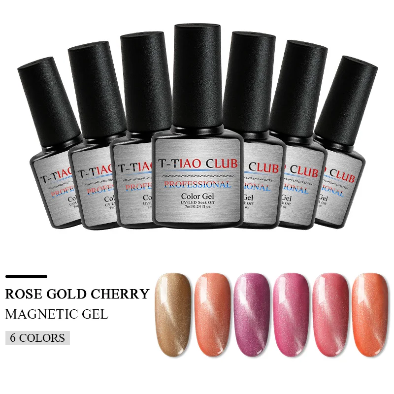 Красные цвета серии Гель-лак для ногтей с эффектом кошачий глаз мерцающие