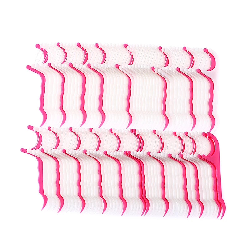 

50/100 Pcs/Lot Disposable Dental Flosser Interdental Brush Teeth Stick Toothpicks Floss Pick Oral Gum Teeth Cleaning Care tooth,