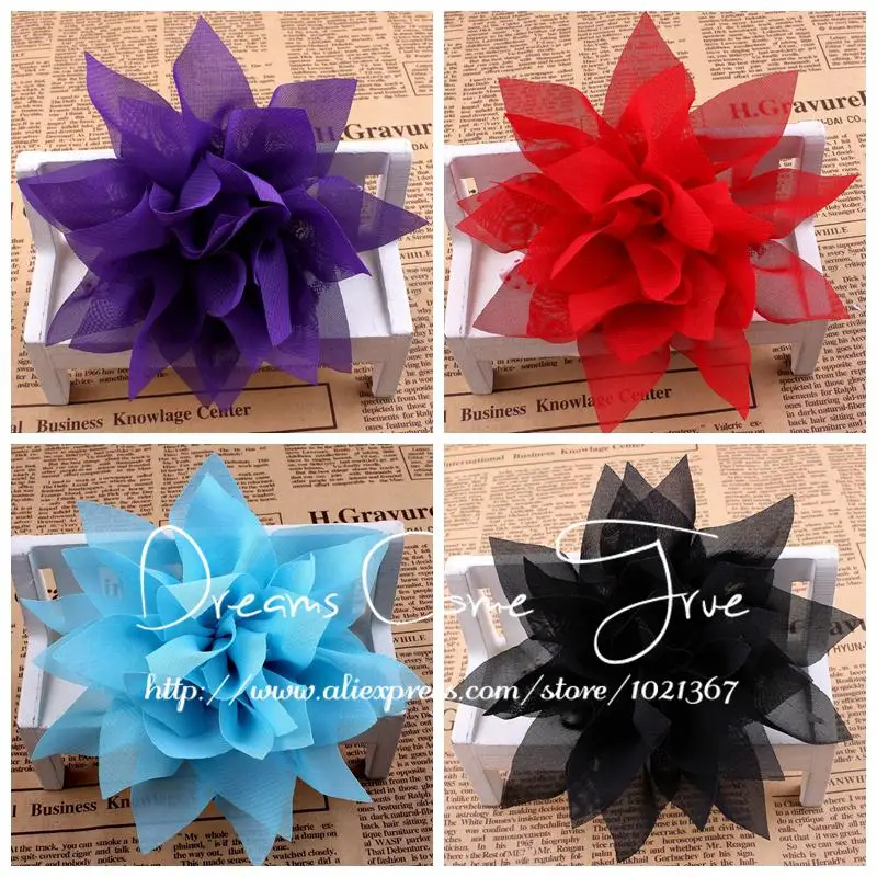 Повязка на голову с цветком лотоса для девочек 50 шт./лот 4 дюйма 14 цветов|flowers