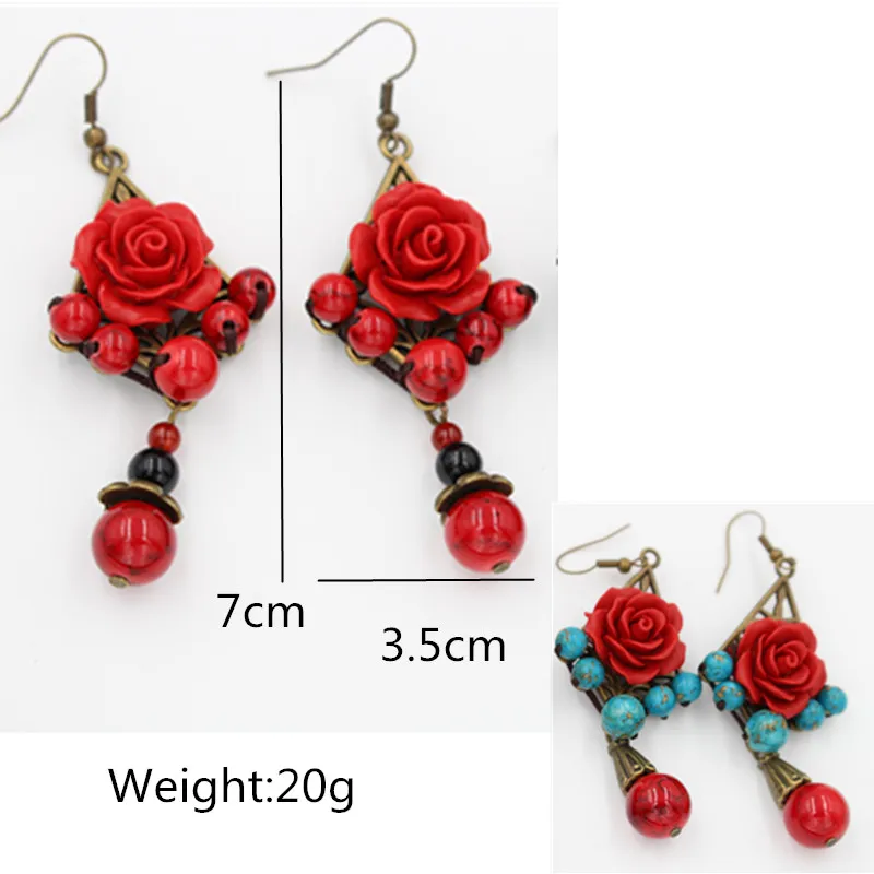 Женские серьги капли в этническом стиле Винтажные с камнями и бусинами 0295|earrings