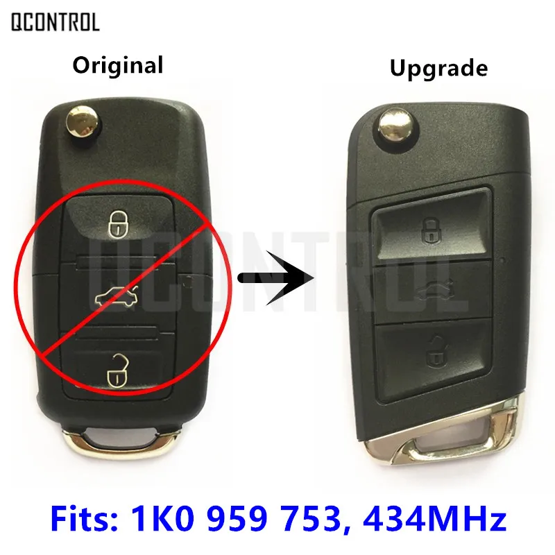 QCONTROL обновление авто ключ дистанционного управления для SEAT Altea/Leon/Toledo 1K0959753/1K0 959 753