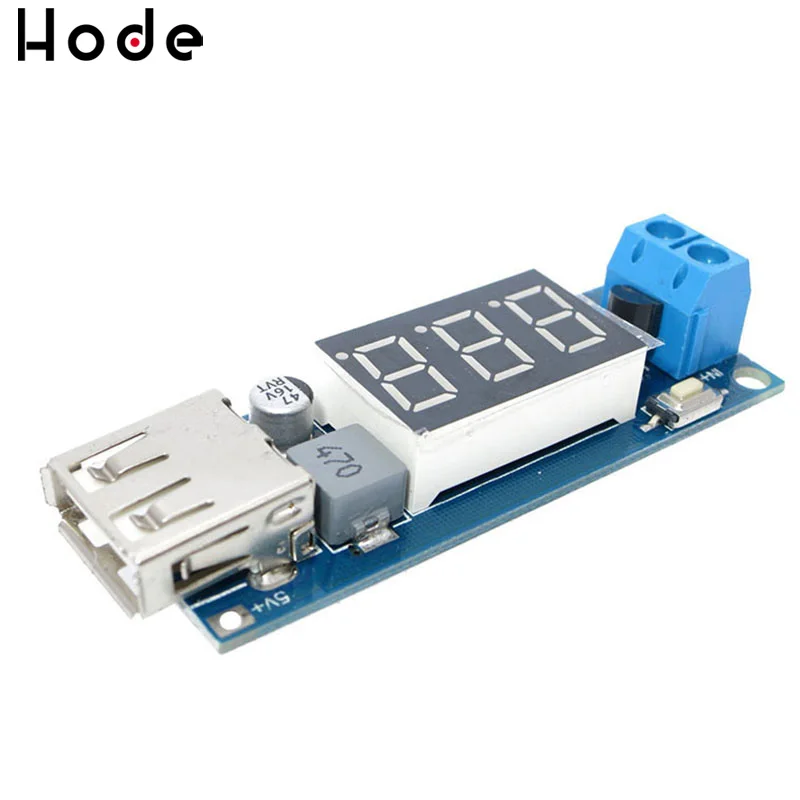 4 5 40V 2in1 DC 5V 2A USB Зарядное устройство понижающий преобразователь вольтметр