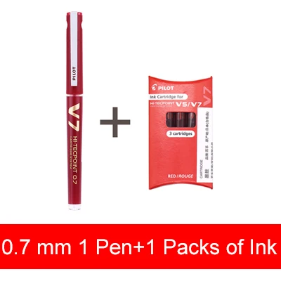 0.7 Red and 1 Ink LifeMaster пилот V5 V7 Hi-Tecpoint картридж Системы Ручка-роллер 0,5/0,7 мм кончик иглы многоразового использования - Цвет: 0.7 Red and 1 Ink