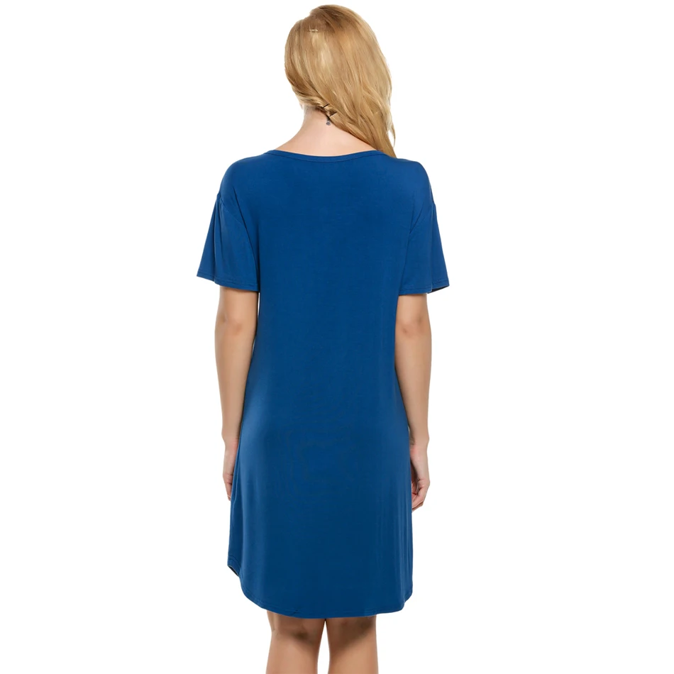 Ночная рубашка Ekouaer летняя с коротким рукавом и принтом|plus nightgown|night dresswomens nightgown |