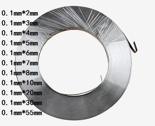 

5m/roll 0.1mm x 4mm 99.96% Pure Nickel Plate Strap Strip Sheets pure nickel for Battery electrode Spot Welding Machine