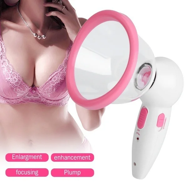 Vibrating Breast Nipple Massage Care Enlarge Enhance Vacuum Pump Cup Bust Breast Infrared Heating Suction Cup Enhancer