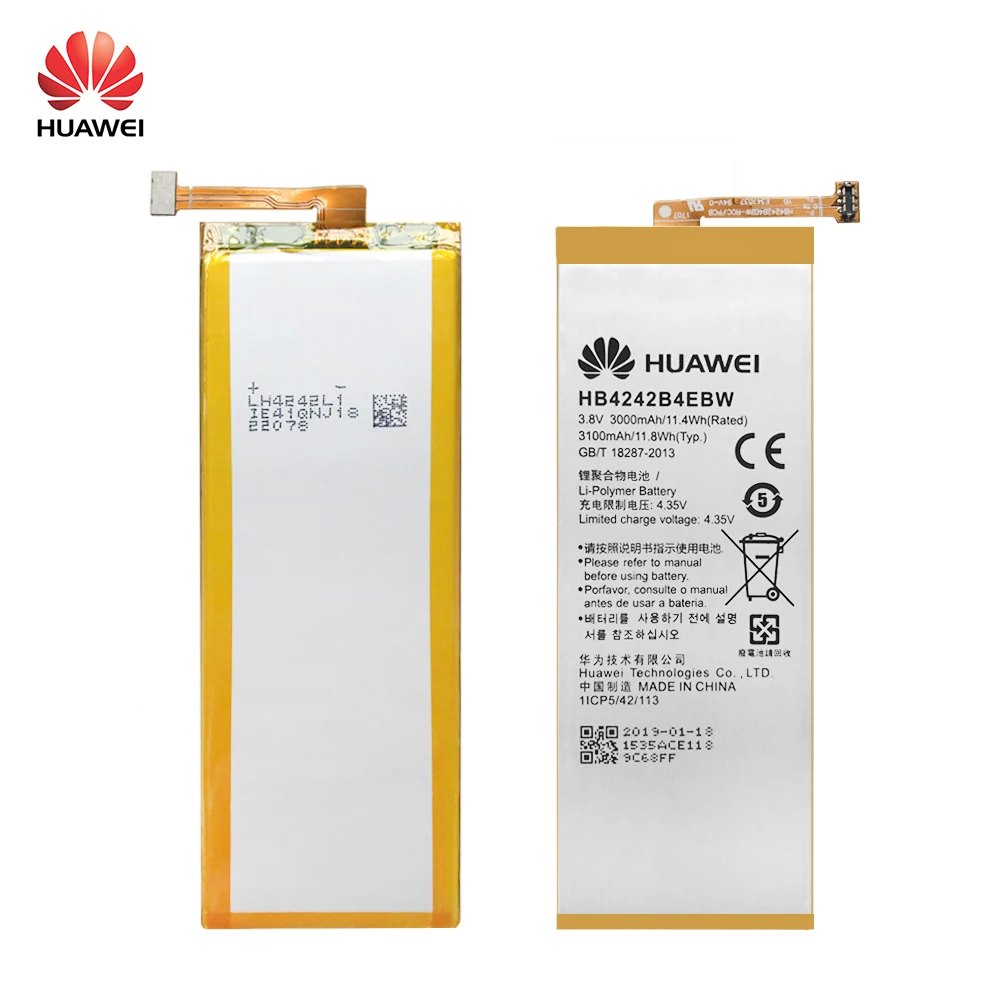 Huawei 100% оригинальный аккумулятор HB4242B4EBW для Honor 6 / 4X 7i Shot X ShotX сменный телефон 3000