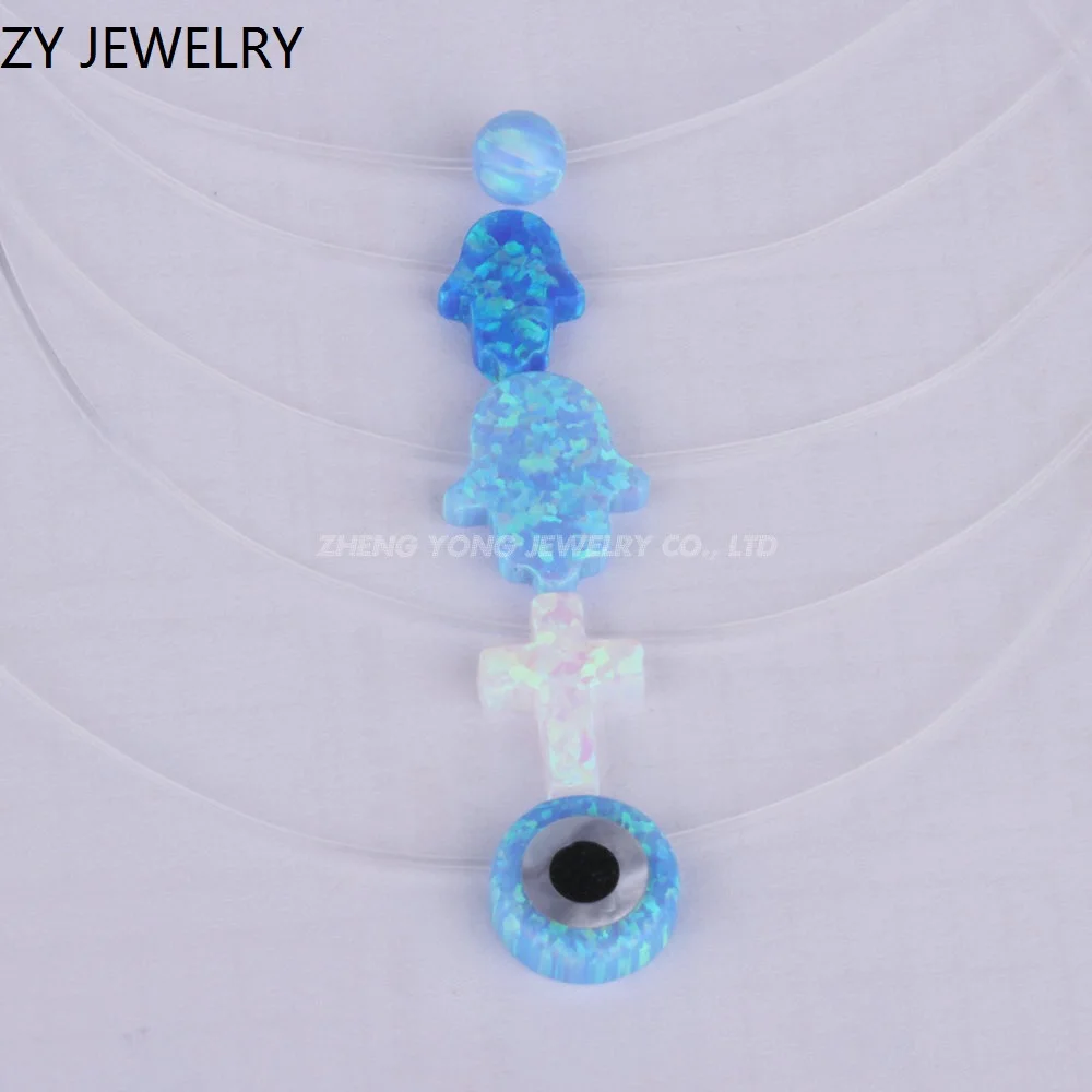 Прозрачная цепь из белого опала женское ожерелье с искусственным опалом|necklaces for