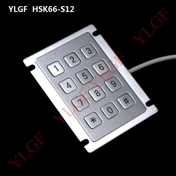 Клавиатура металла*# телефон ylgf HSK66-S12-PIN 7PIN сканирования линий(I/O) 12 ключ водонепроницаемый(IP65), пыли, против насилия