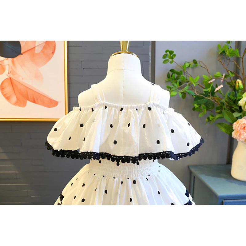 Платье для девочек 2020 осеннее платье в горошек принцессы детская одежда платья