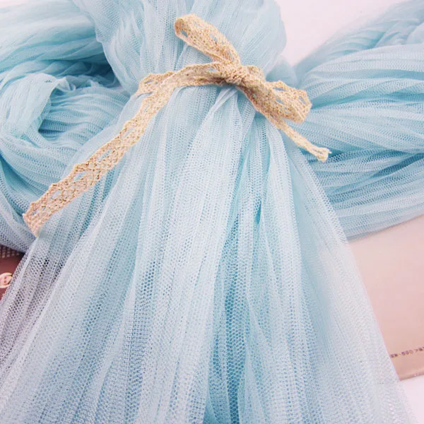 aqua blue 10 метров, ширина 150 см, гофрированная плиссированная сетчатая кружевная ткань, модная перспективная ткань для свадебного платья, летнее шитье ручной работы - Цвет: aqua blue