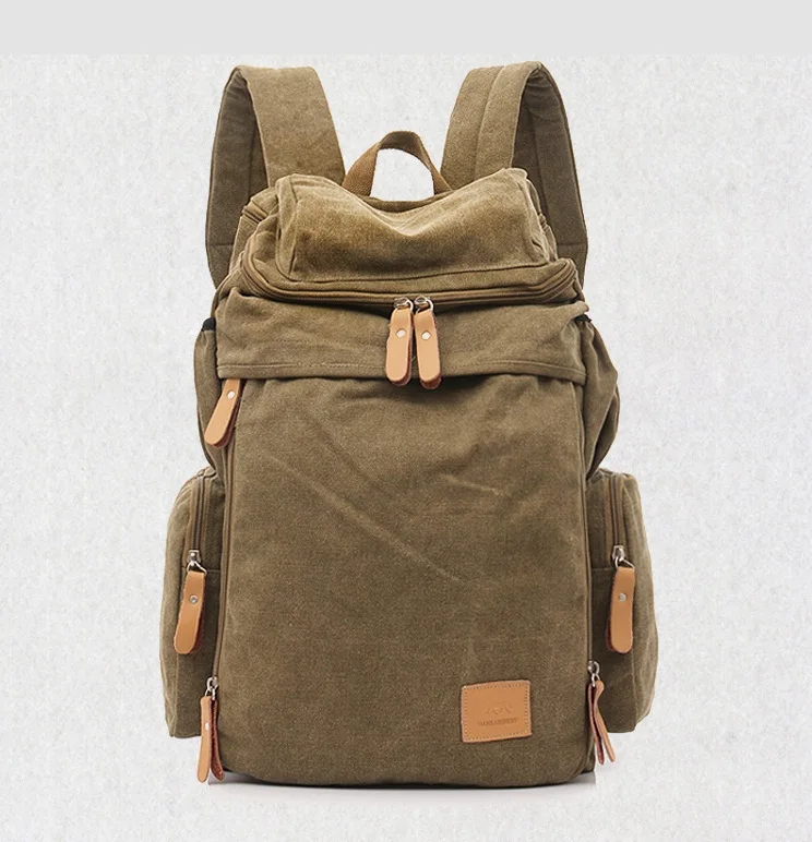 

New arcuate shouider strap zipper solid casual bag male backpack school bag canvas bag designer backpacks for men outdoor hiking