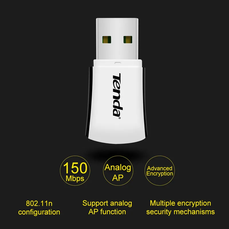 Tenda W311M 150 Мбит Мини Беспроводной USB WiFi адаптер внешний Wi Fi приемник Портативный
