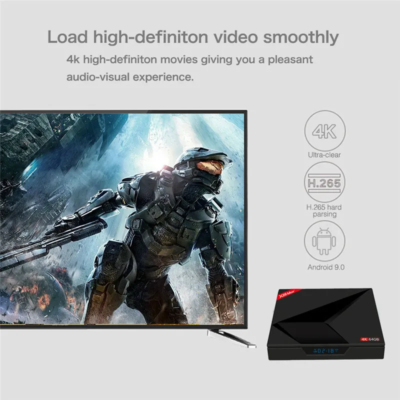 HAAYOT Android 9 0 X88 MAX + Smart TV Box 4G 64G RK3328 Четырехъядерный 4K BT4.0 2 4G/5G WiFi телеприставка Type-c USB 3