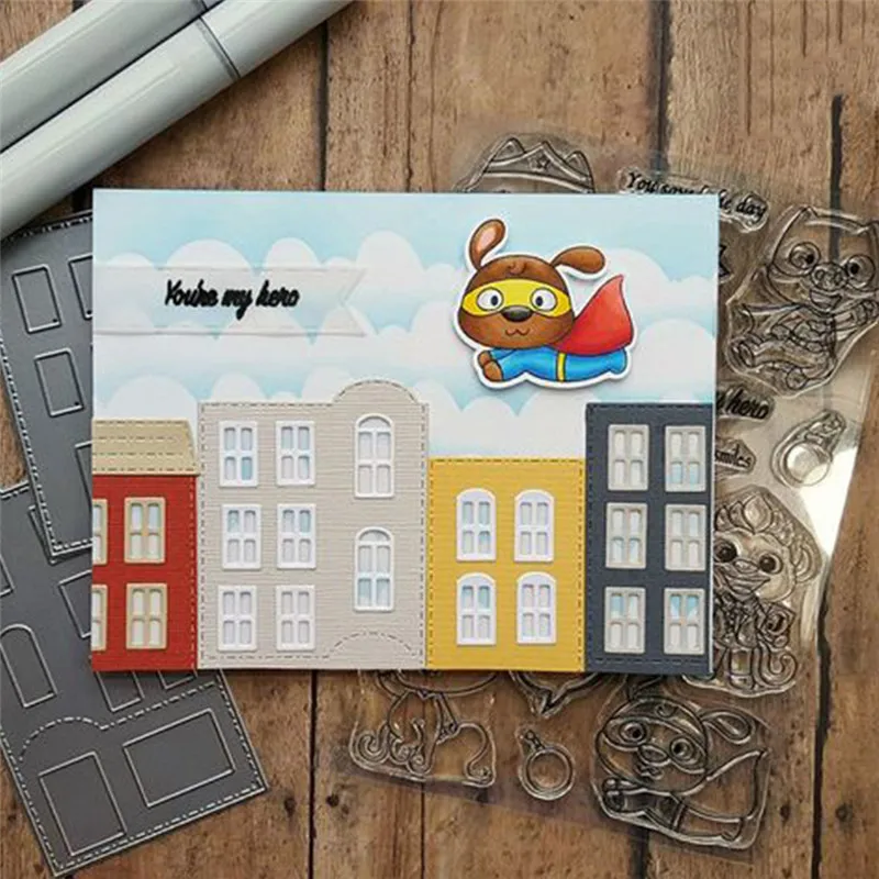 GJCrafts 2019 New Building Dies Metal Cutting for Scrapbooking DIY Album Embossing Stencils Paper Craft Cut | Дом и сад