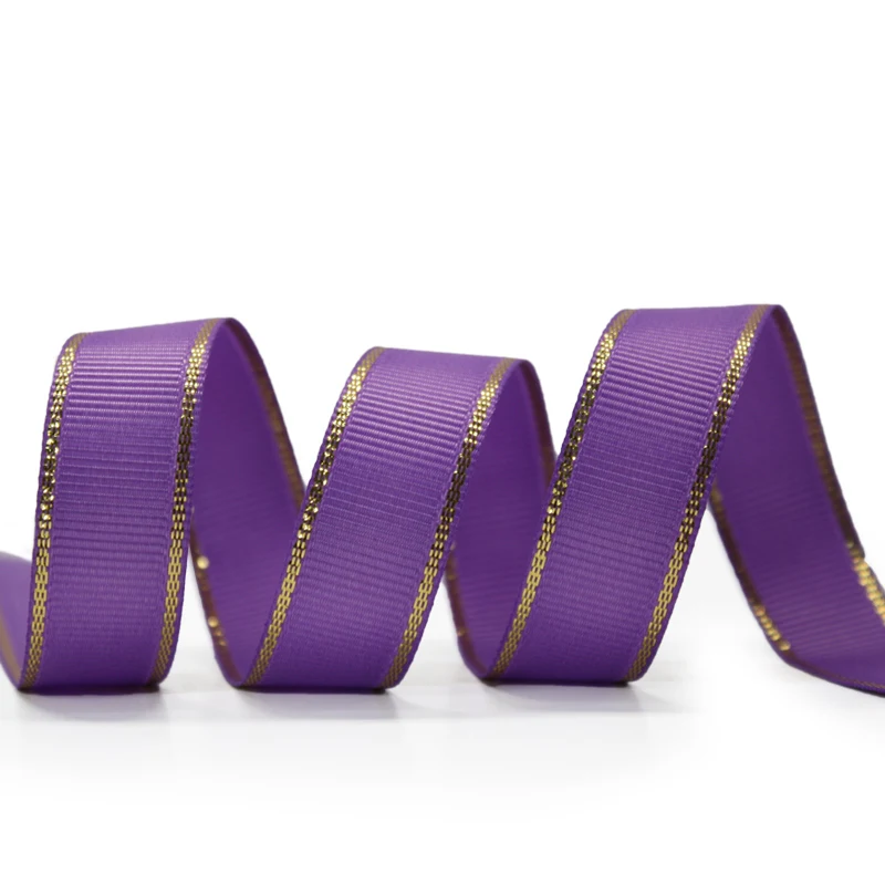 YAMA золото металлик Край Grosgrain лента 6 мм 9 мм 16 мм 25 мм 38 мм широкая цена 100 ярдов Diy для украшения подарочных упаковок свадебные ремесла - Цвет: grape 463